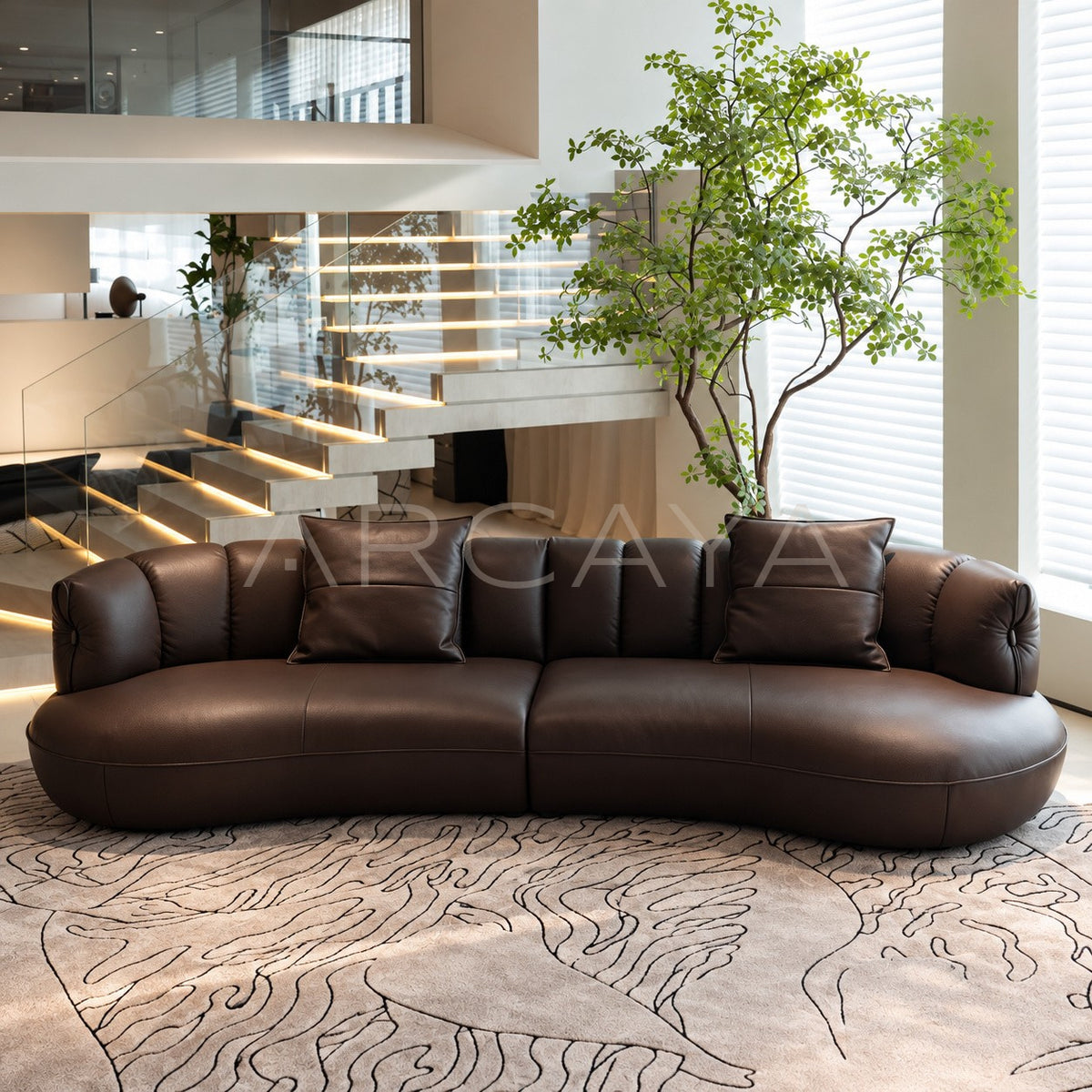 Coffee Bean Leather Sofa - main
