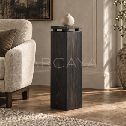 Old Money Sandblasted Cedar Side Table - scene
