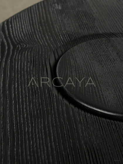 Ink Black Textured Coffee Table - detail