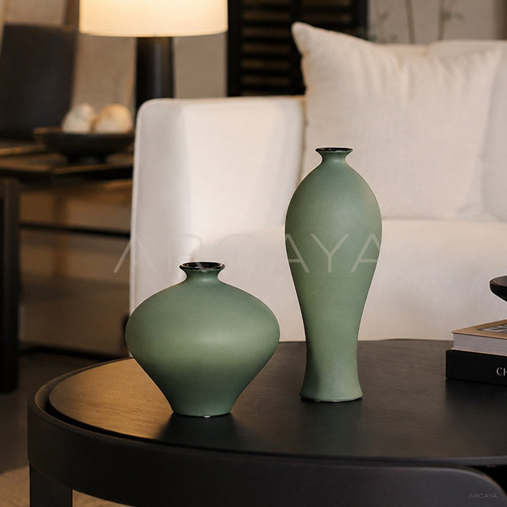 New Chinese Mist Green Ceramic Vase - main