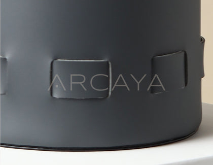 Handwoven Leather Storage Bucket - scene