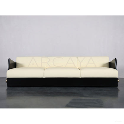 Bauhaus Straight Leather Sofa - scene