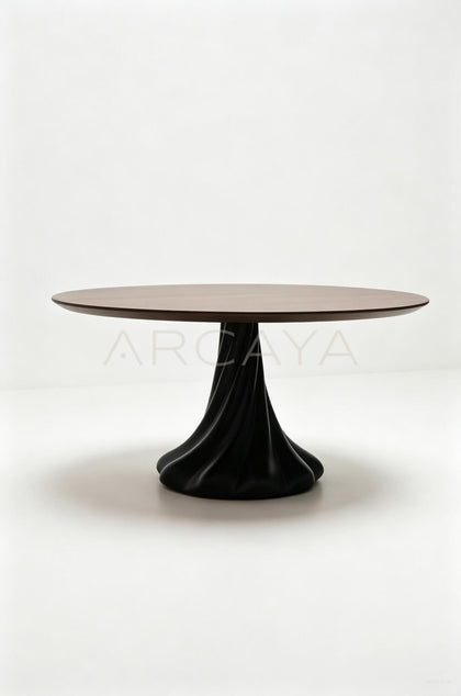 Lotus Leg Round Dining Table - scene