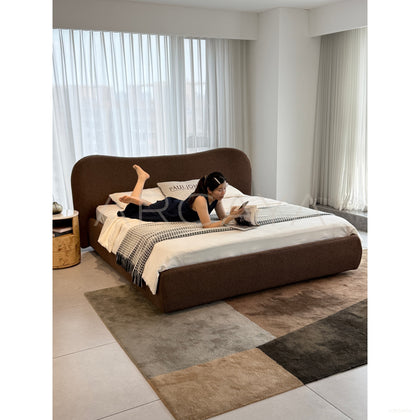 Curved Cotton Linen Bed Large - scene