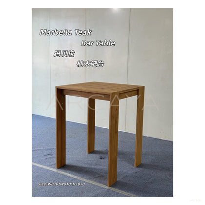 Outdoor Teak Bar Stool - scene