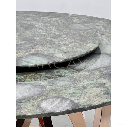 Rose Gold Stone Round Table Lazy Susan - scene