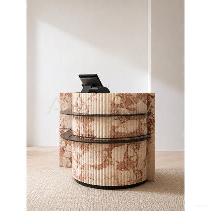 Bulgari Pink Reception Desk - scene