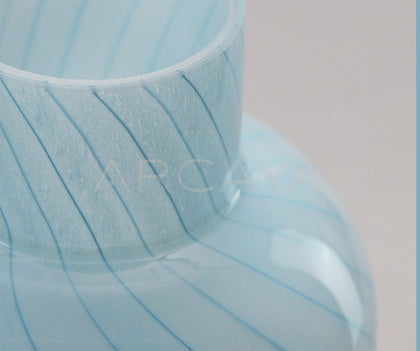 Mid Century Striped Glass Vase - scene