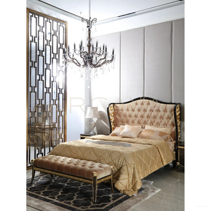 Lyla Elegant Carved Bed - scene