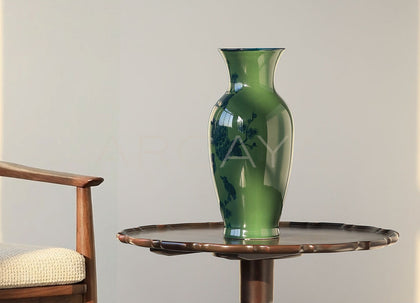 Hand Painted Blue White Porcelain Vase Song Style - scene