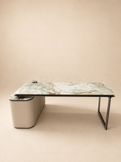Daze Fendi Jade Stone Tea Table With Cabinet - scene
