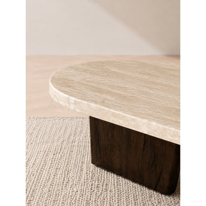 Cream Style Travertine Coffee Table - scene