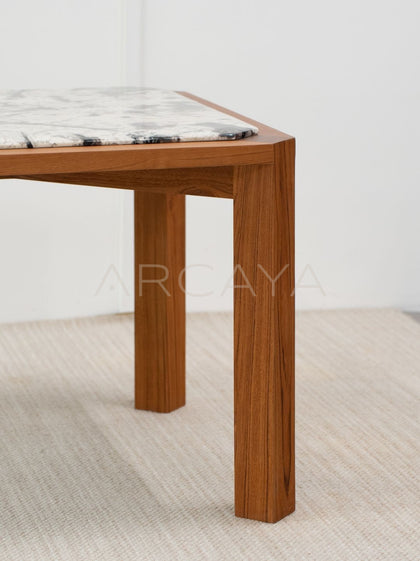 Burmese Teak Stone Table - detail