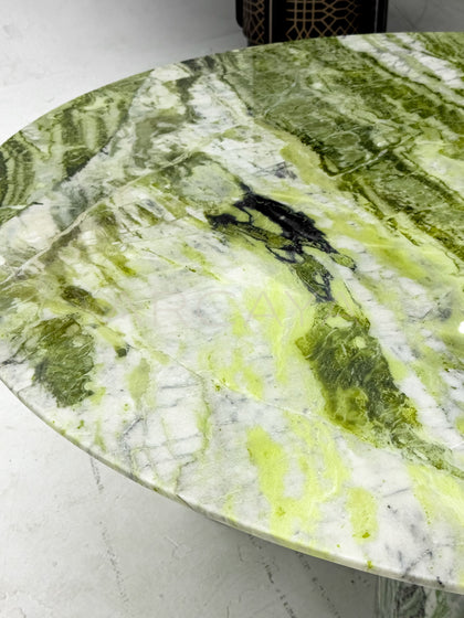 Natural Green Stone Round Dining Table - scene