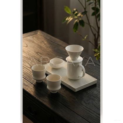 Sunxun Collab White Porcelain Pour Over Coffee Dripper - scene
