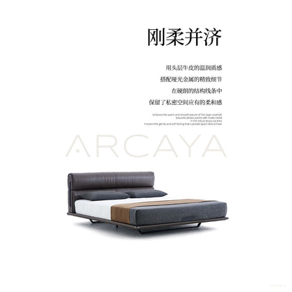 Floating Light Italian Minimalist Bed - scene
