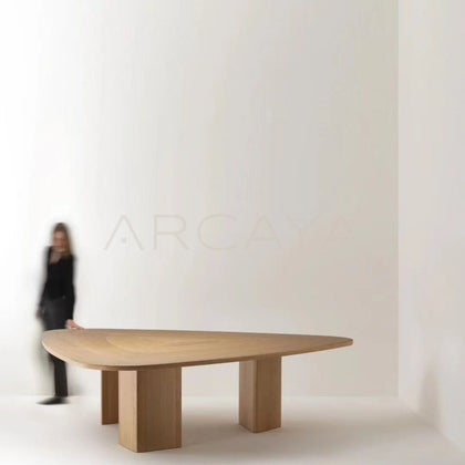 Gliding Oak Veneer Dining Table - main