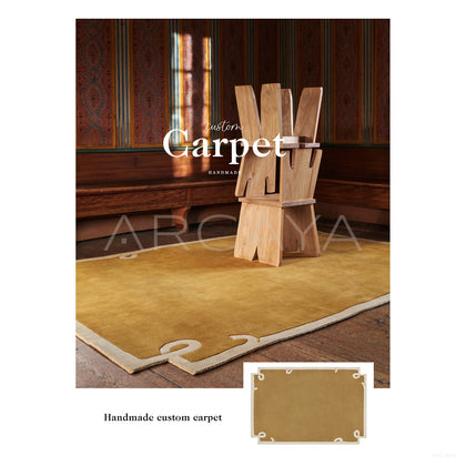 Mustard Ribbon Border Rug Dsm P019 C05 - scene