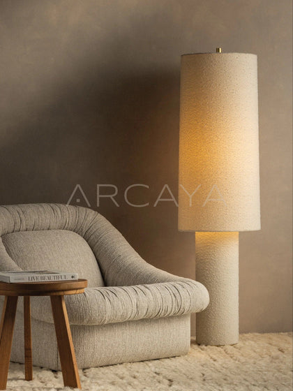 Straight Cylinder Fabric Floor Lamp - scene