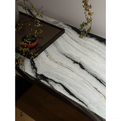 Black White Textured Entryway Table - scene