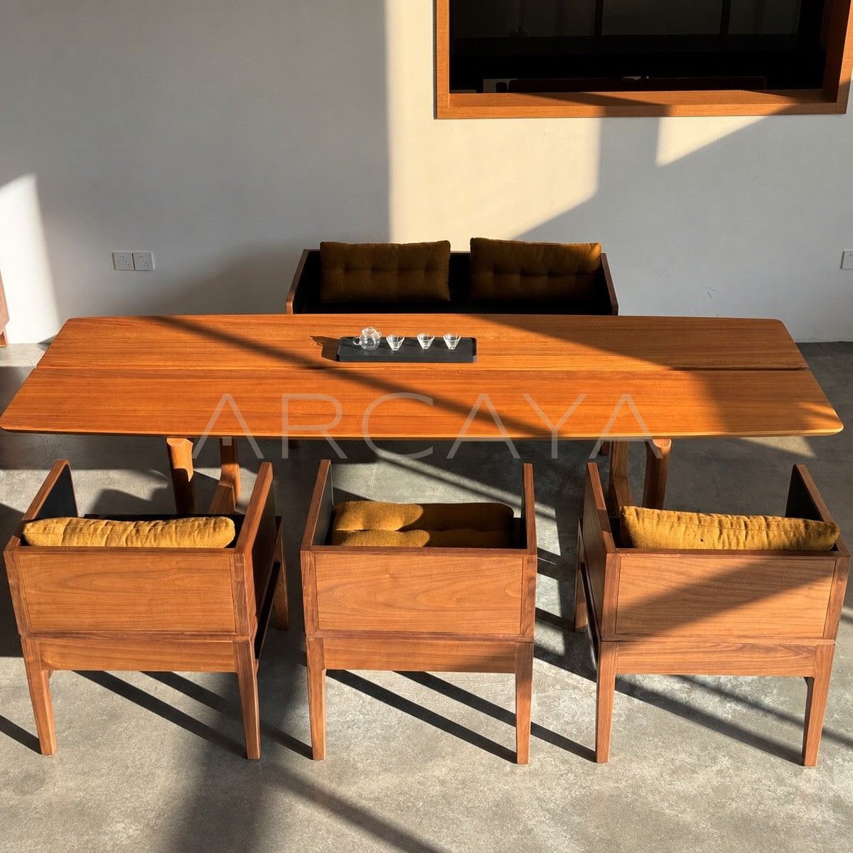 Burmese Teak Tongzhou Long Dining Table - main