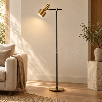Gold Adjustable Cylinder Floor Lamp 21551 - main