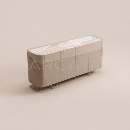 Italian Curved Stone Sideboard - main