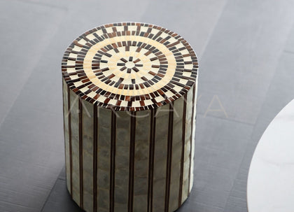 Shell Inlay Mobile Side Table - scene