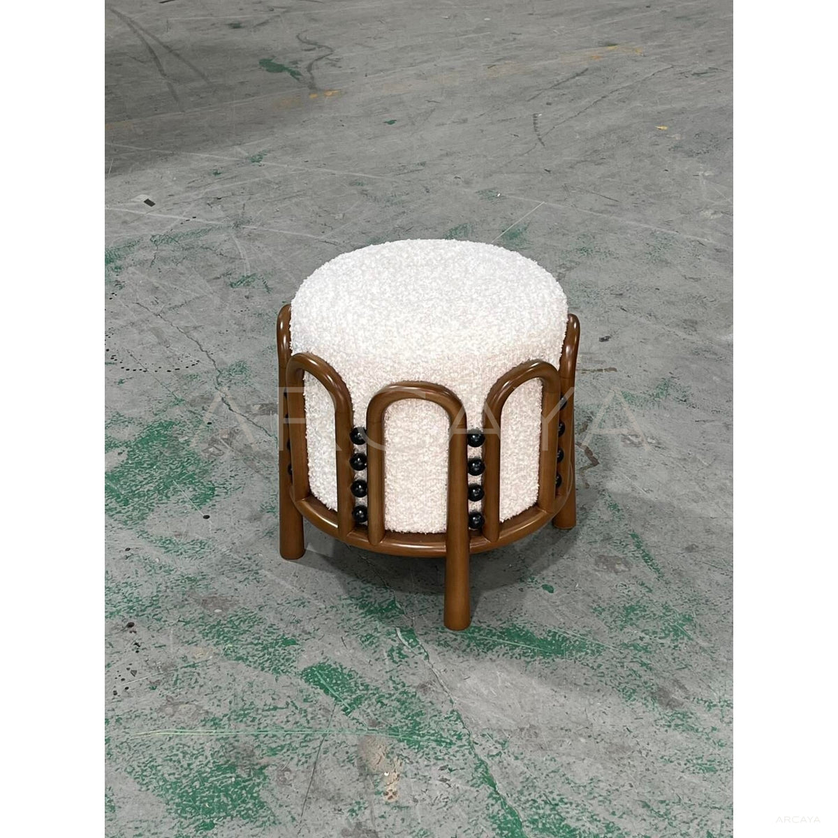 Small Round Low Stool in detail