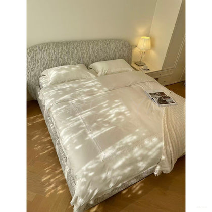 Curved Cotton Linen Bed - scene