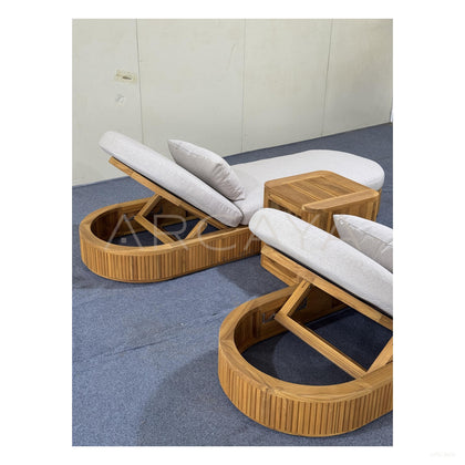 Outdoor Teak Lounger - scene