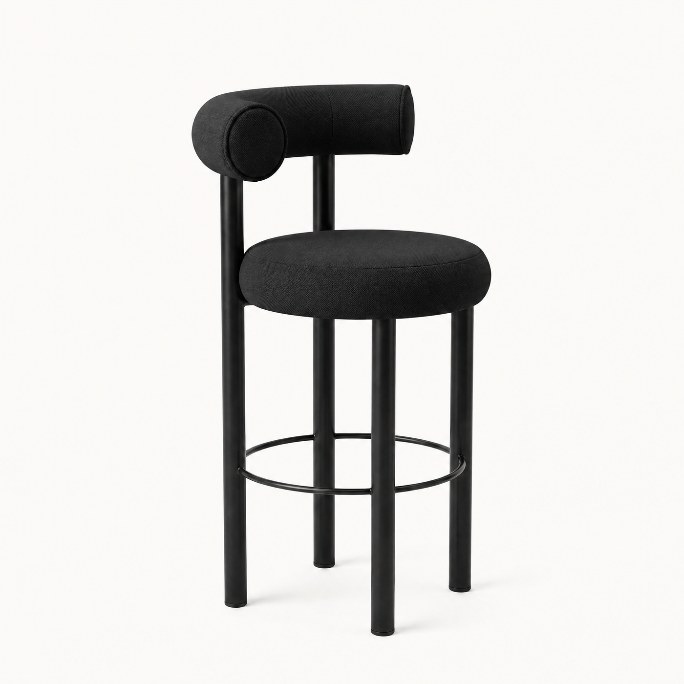 Wood Frame Bar Stool With Back