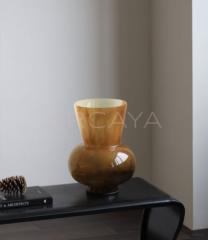 Mid Century Wide Mouth Glass Vase - scene