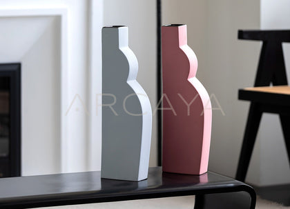 Abstract Curve Matte Ceramic Vase - scene