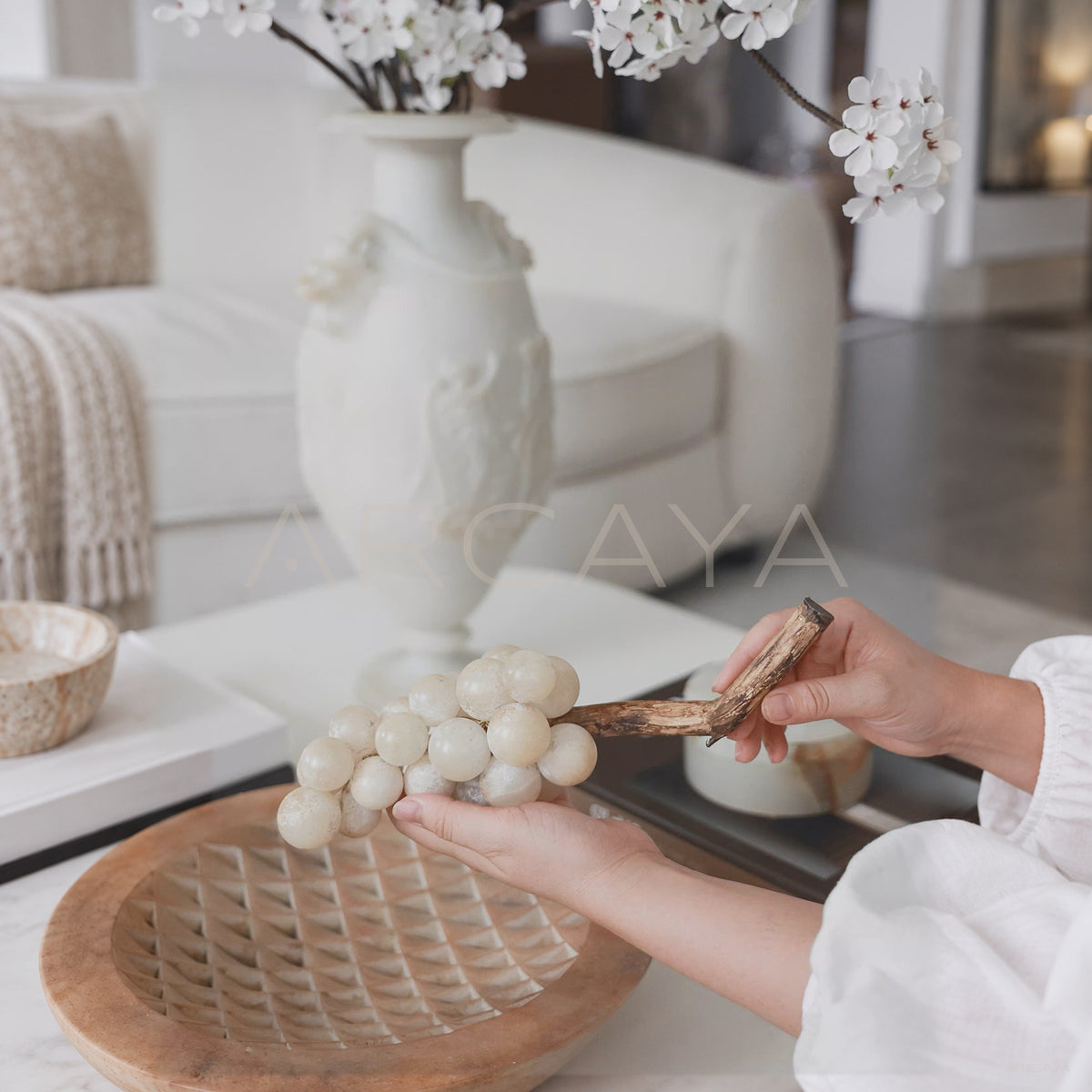 Dual Texture Jade Grapes Decor — Decorative Objects - main