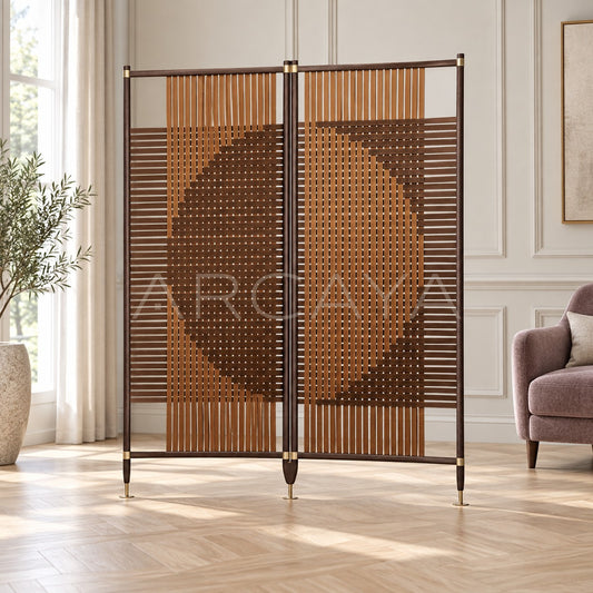 Leather Geometric French Bedroom Screen - main