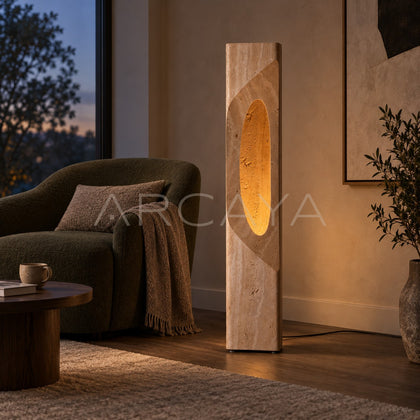Cor Roman Travertine Illuminated Totem Sculpture - main