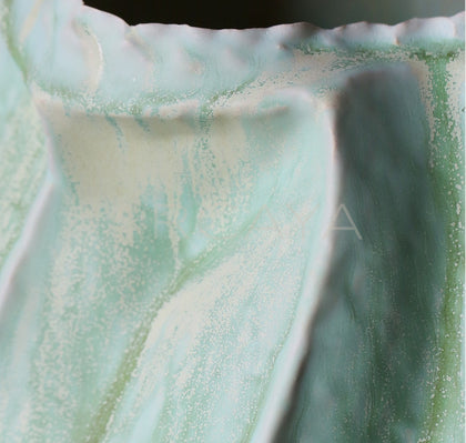 Hand Sculpted Multi Edge Stoneware Vase - scene