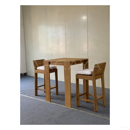 Outdoor Teak Bar Stool - scene