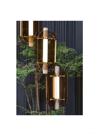 Amber Three Wing Pendant Light 21955 - scene