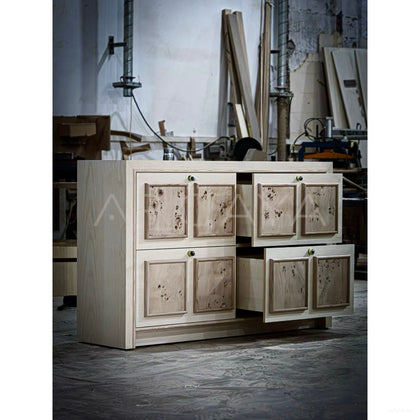 Mid Century Storage Cabinet Unfinished - scene