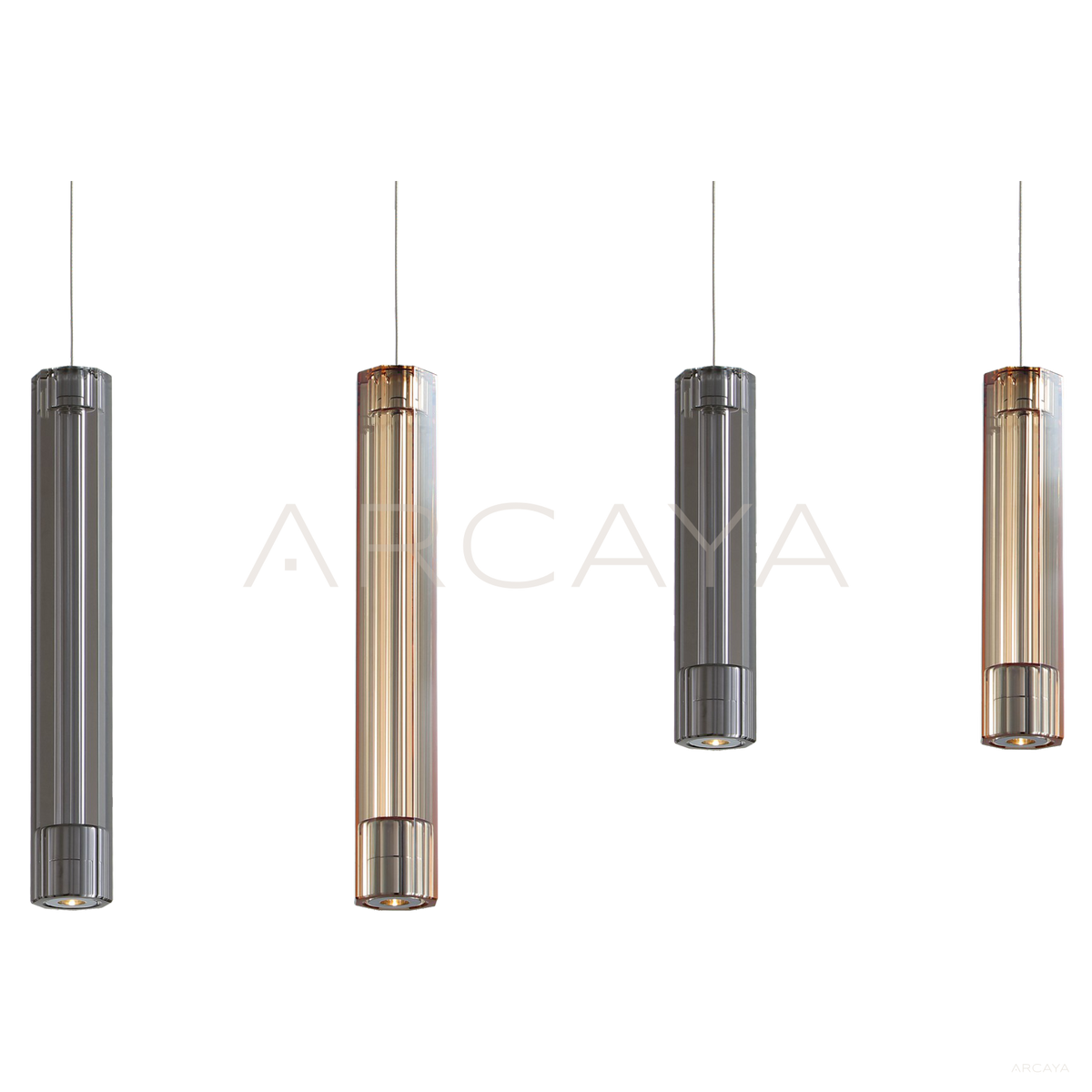 Hexagonal Glass Tube Pendant Light 97173 in detail