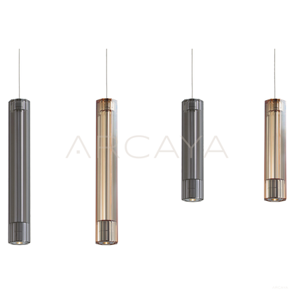 Hexagonal Glass Tube Pendant Light 97173 - scene