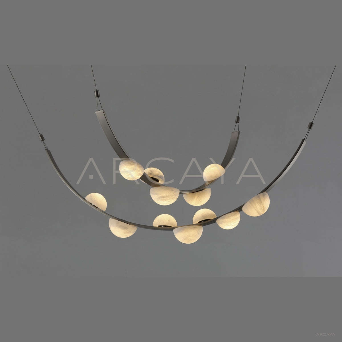 Arc Branch Stone Half Moon Pendant Light 96212 in detail