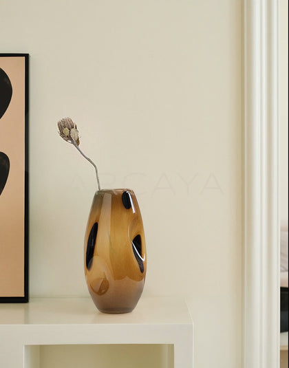 Mid Century Speckled Glass Vase - scene