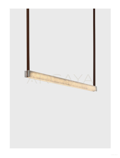 Leather Strap Stone Linear Pendant Light 97130 - scene