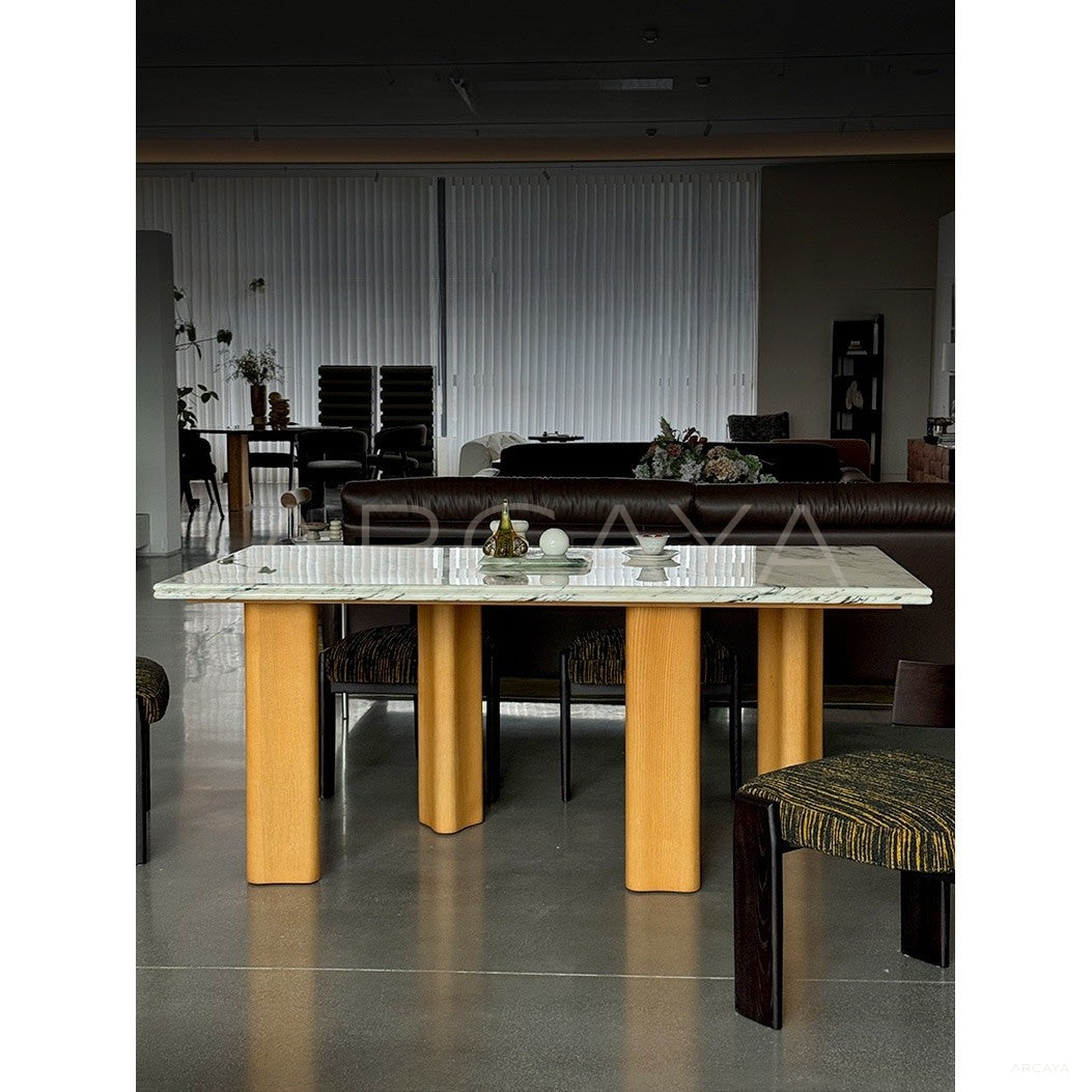 Jeaek Spruce Stone Dining Table in detail