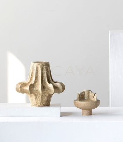 Pleated Petal Ceramic Vase - scene