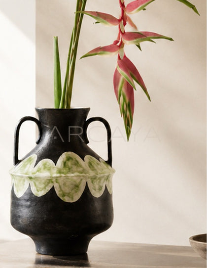 Dadan Double Ear Ceramic Vase Entryway - scene