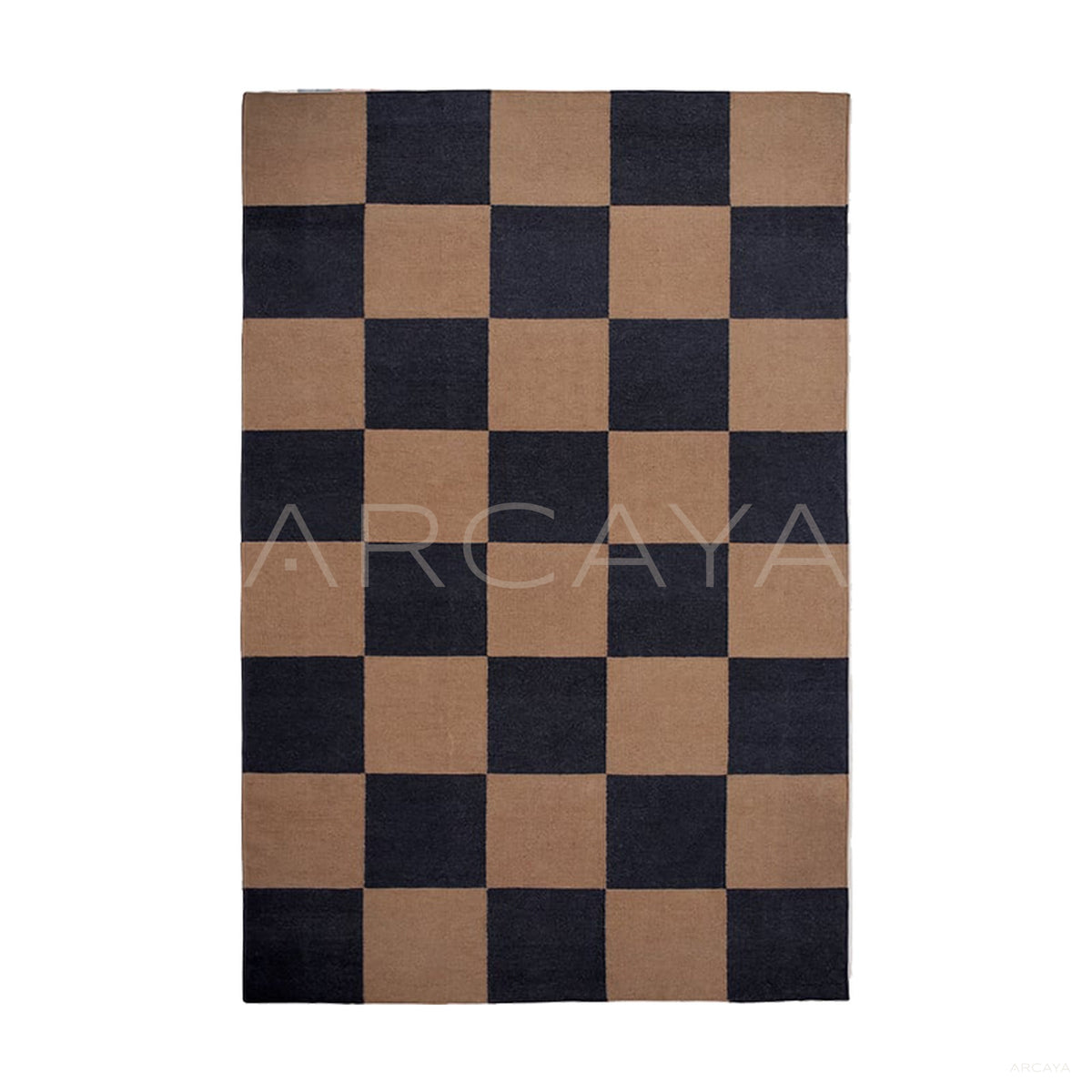 Black Camel Checkerboard Rug Dsm P036 C03 - main